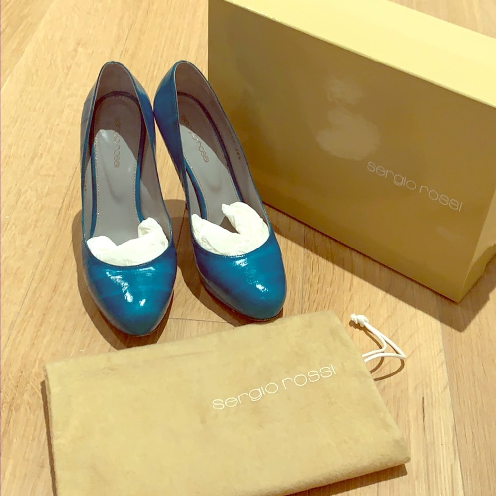 Sergio Rossi eel embossed pumps
